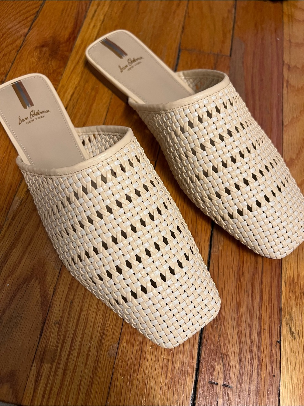 Sam Edelman Cream Woven Slip-On Mules. Never worn, no box.